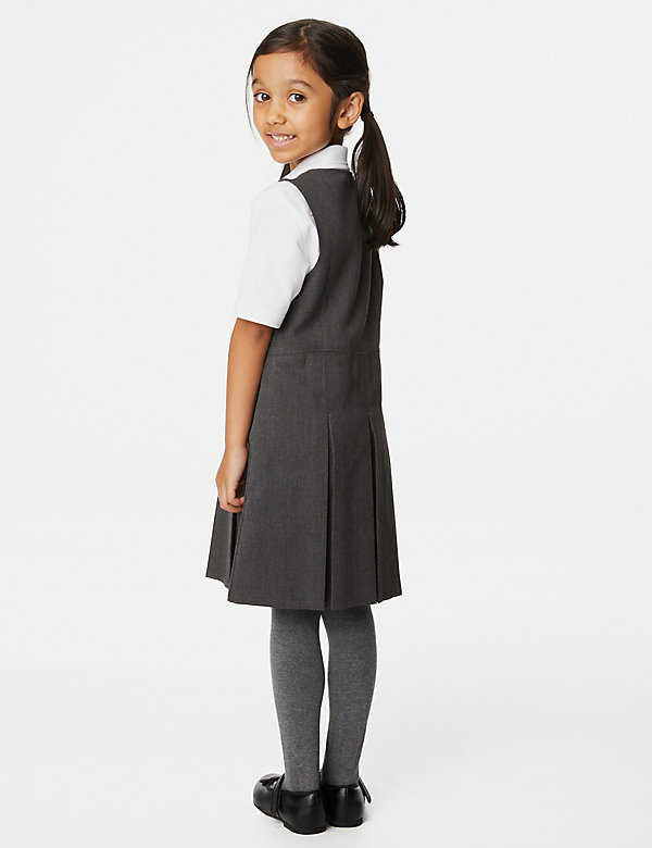 Girls' Plus Fit Pleated School Pinafore (2-12 Yrs) - US
