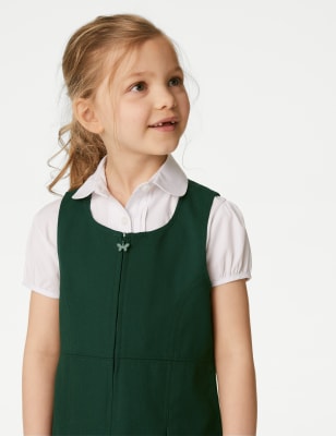 bottle green pinafore school dress