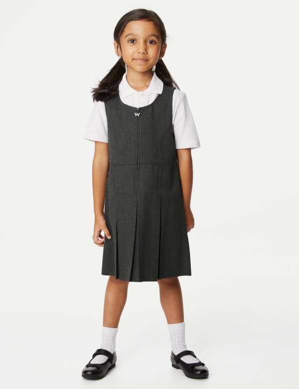 Girls' Longer Length Pleated Pinafore