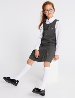 Robe chasuble fille &agrave; motif brod&eacute;