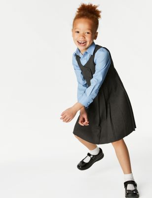 Girls' Double Breasted School Pinafore (2-12 Yrs) - AT