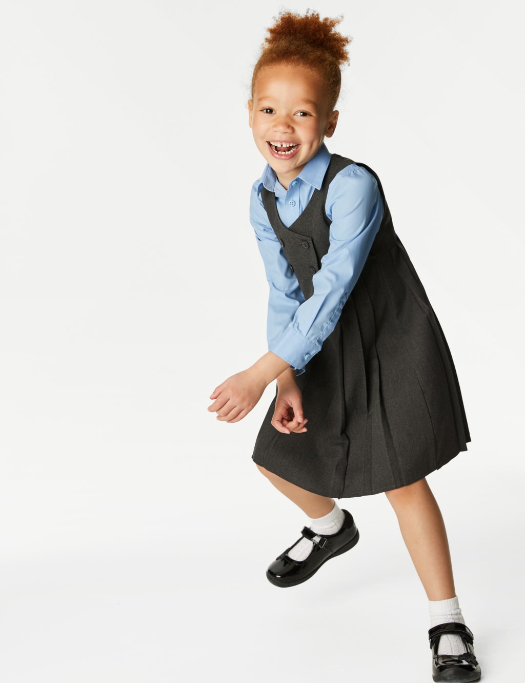 Girls discount navy pinafore