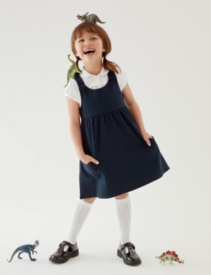 

M&S Collection Baumwoll-Schürzenkleid für die Schule (2-12 Jahre) - Navy, Navy