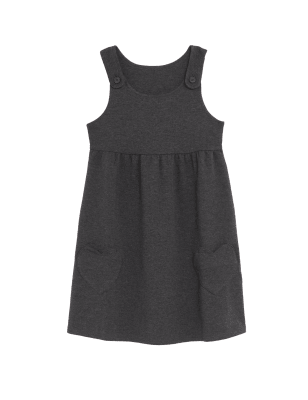 

Girls M&S Collection Girls Jersey Heart Pocket School Pinafore (2-12 Yrs) - Grey, Grey