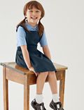 Ζέρσεϊ αμάνικο σχολικό φόρεμα με βολάν για κορίτσια (2-12 ετών)