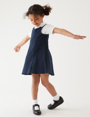 

Girls M&S Collection 2pk Girls' Cotton School Pinafores (2-12 Yrs) - Navy, Navy