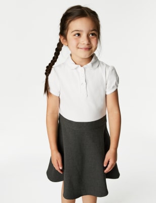 M&S Girls 2-Pack Cotton Rich School Pinafores (2-14 Yrs) - 10-11 - Grey, Grey