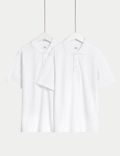 Einfaches Anziehen – 2er-Pack Unisex-Poloshirts für die Schule (2–18 Jahre)