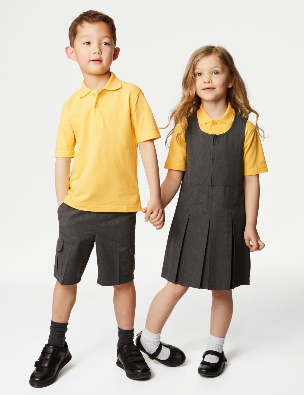 Cotton Yellow and Blue School Uniform