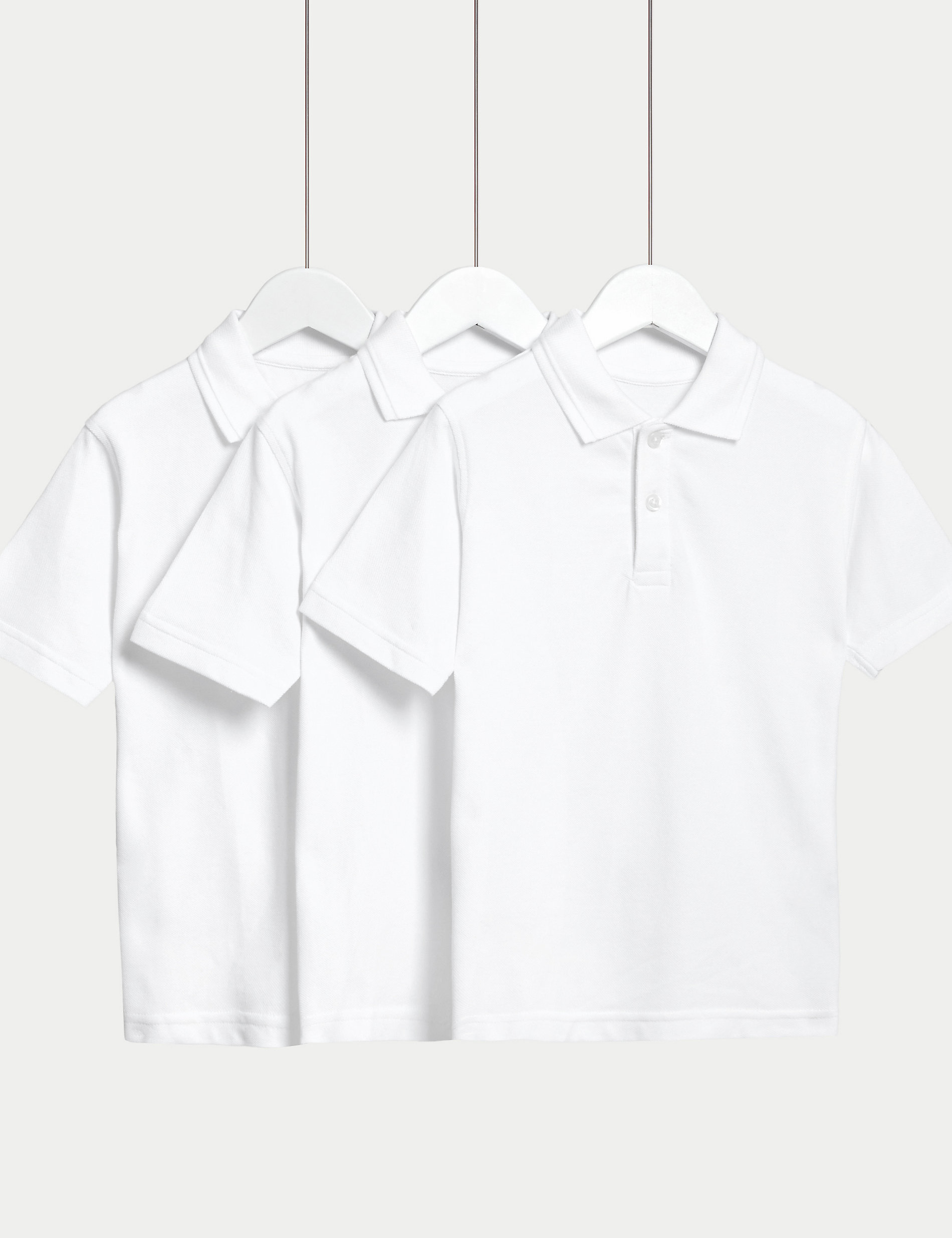 3er-Pack Unisex-Poloshirts aus reiner Baumwolle für die Schule (2–16 Jahre)