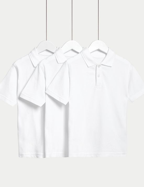 3 件装男女通用纯棉学院风开领衫（2-16 岁）