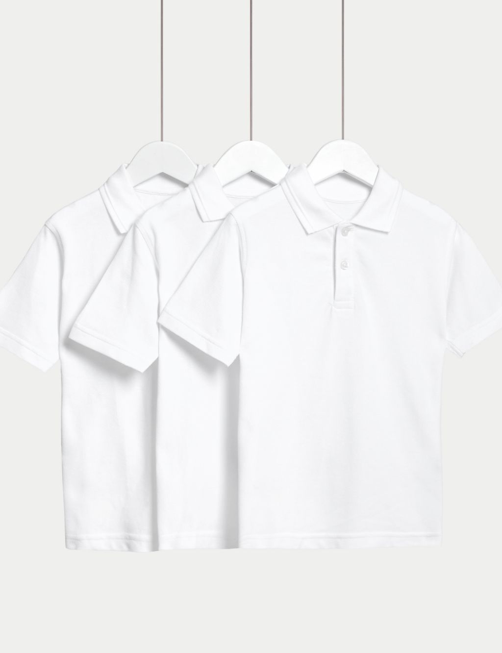 3pk Unisex Pure Cotton School Polo Shirts (2-16 Yrs) image 1