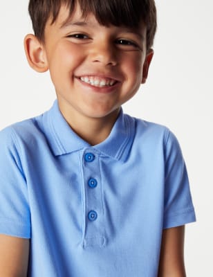 M&S Boys 2pk Boys' Slim Fit School Polo Shirts (2-16 Yrs)