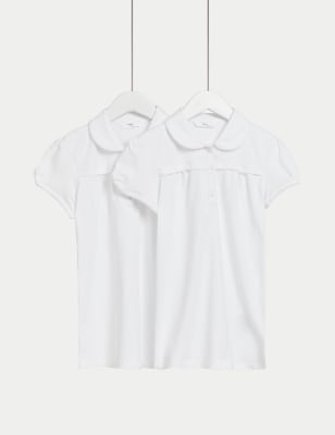 2pk Girls' Jersey School Polo Shirts (2-18 Yrs)