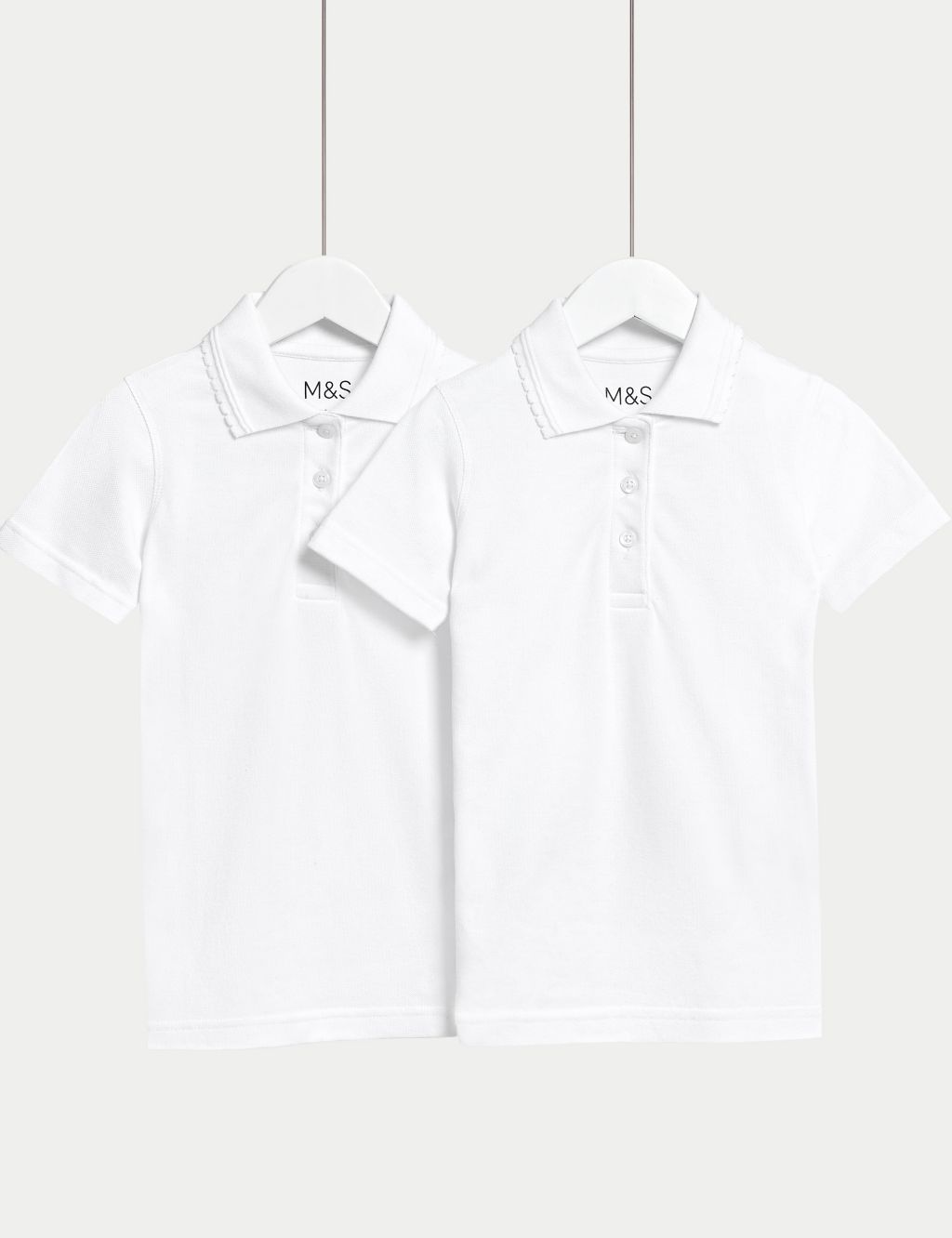 2pk Girls' Slim Fit School Polo Shirts (2-16 Yrs) image 1