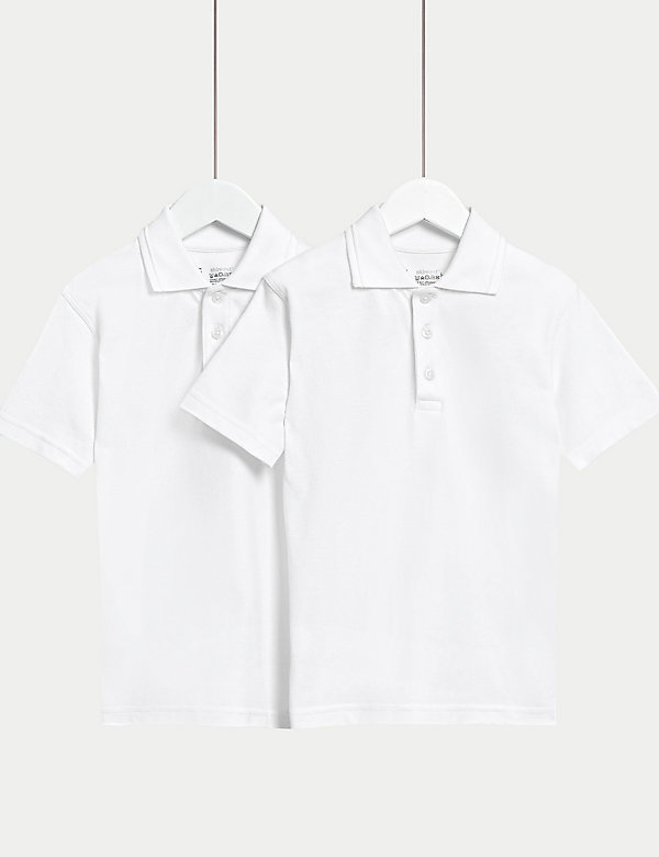 2 Pack Unisex Skin Kind™ School Polo Shirts (2-16 Yrs) - BB