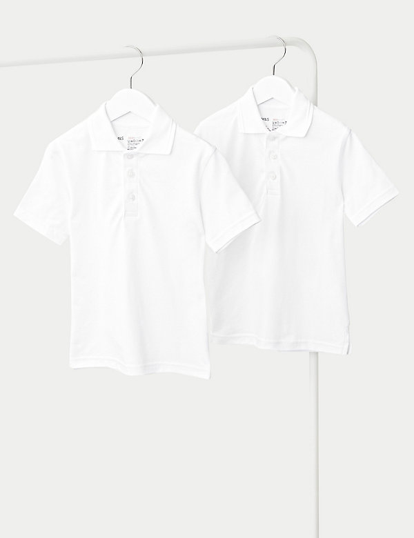 2 Pack Unisex Skin Kind™ School Polo Shirts (2-16 Yrs) - RS