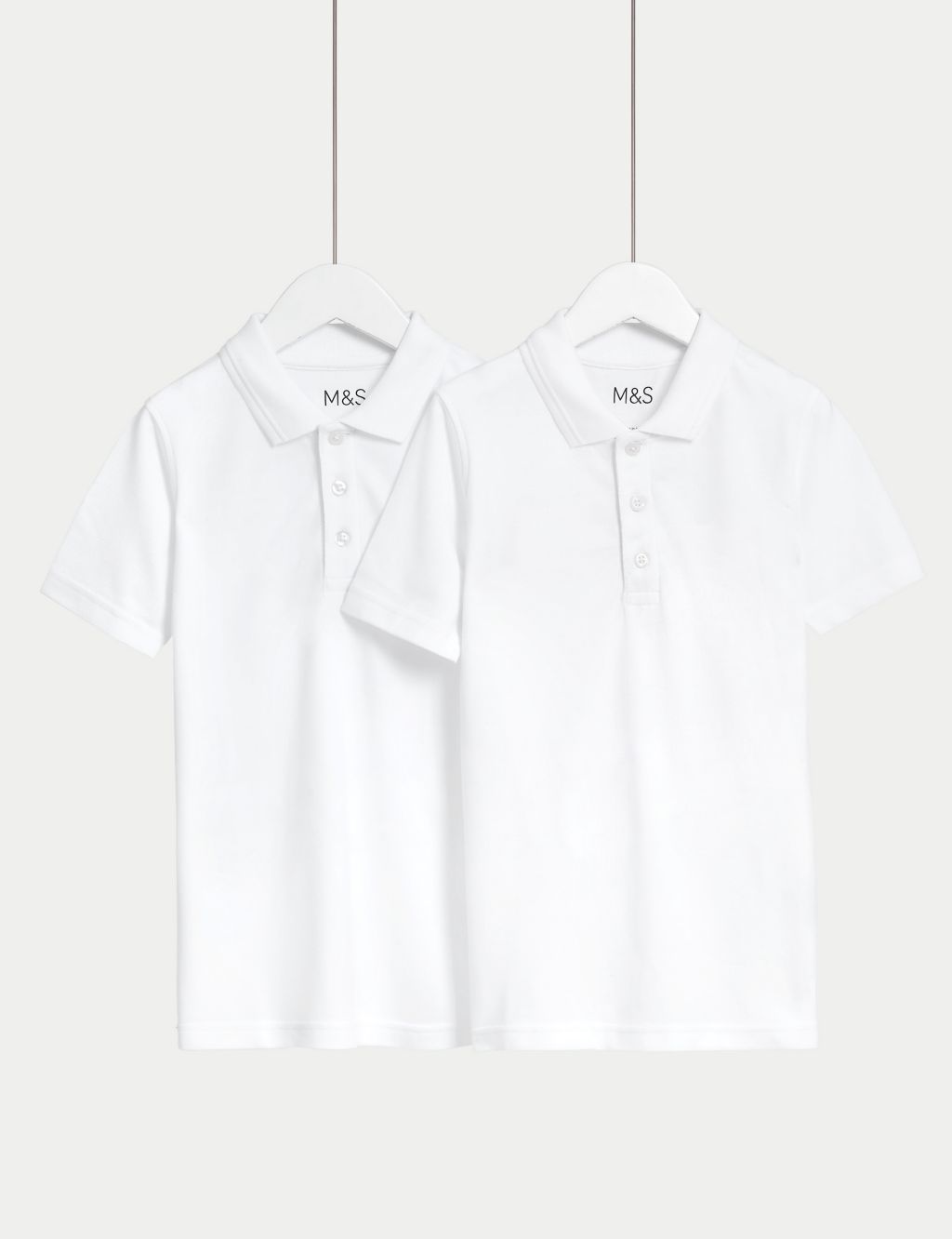 2pk Unisex Slim Stain Resist School Polo Shirts (2-18 Yrs)