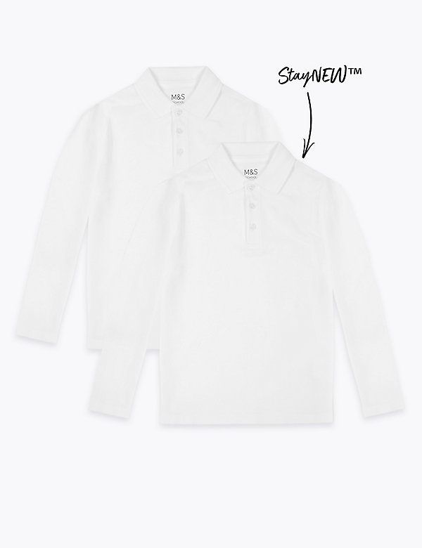 2pk Unisex Pure Cotton School Polo Shirts (2-18 Yrs) - IL