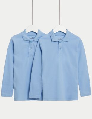2pk Unisex Pure Cotton School Polo Shirts (2-18 Yrs)