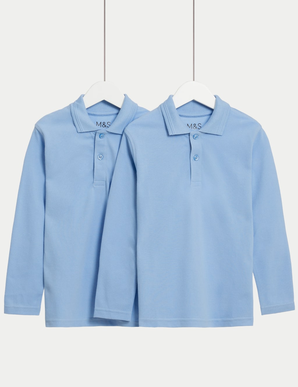 Long sleeve blue school polo shirts cheap