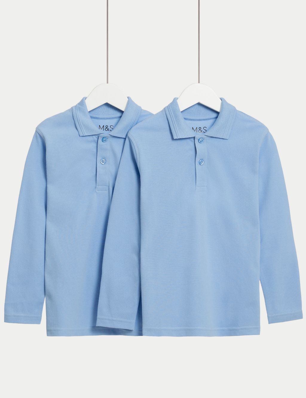 2pk Unisex Pure Cotton School Polo Shirts (2-18 Yrs) image 2