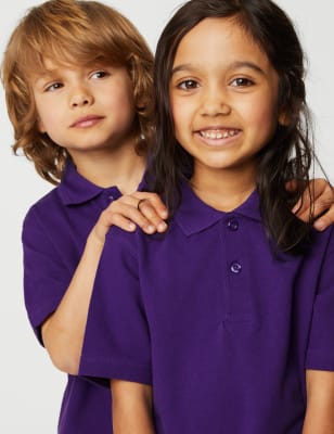 

M&S Collection Polo escolar unisex 100% algodón (2-18 años) - Purple, Purple