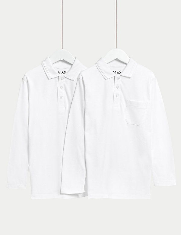 2pk Unisex Easy Dressing School Polo Shirts (3-18 Yrs) - AL