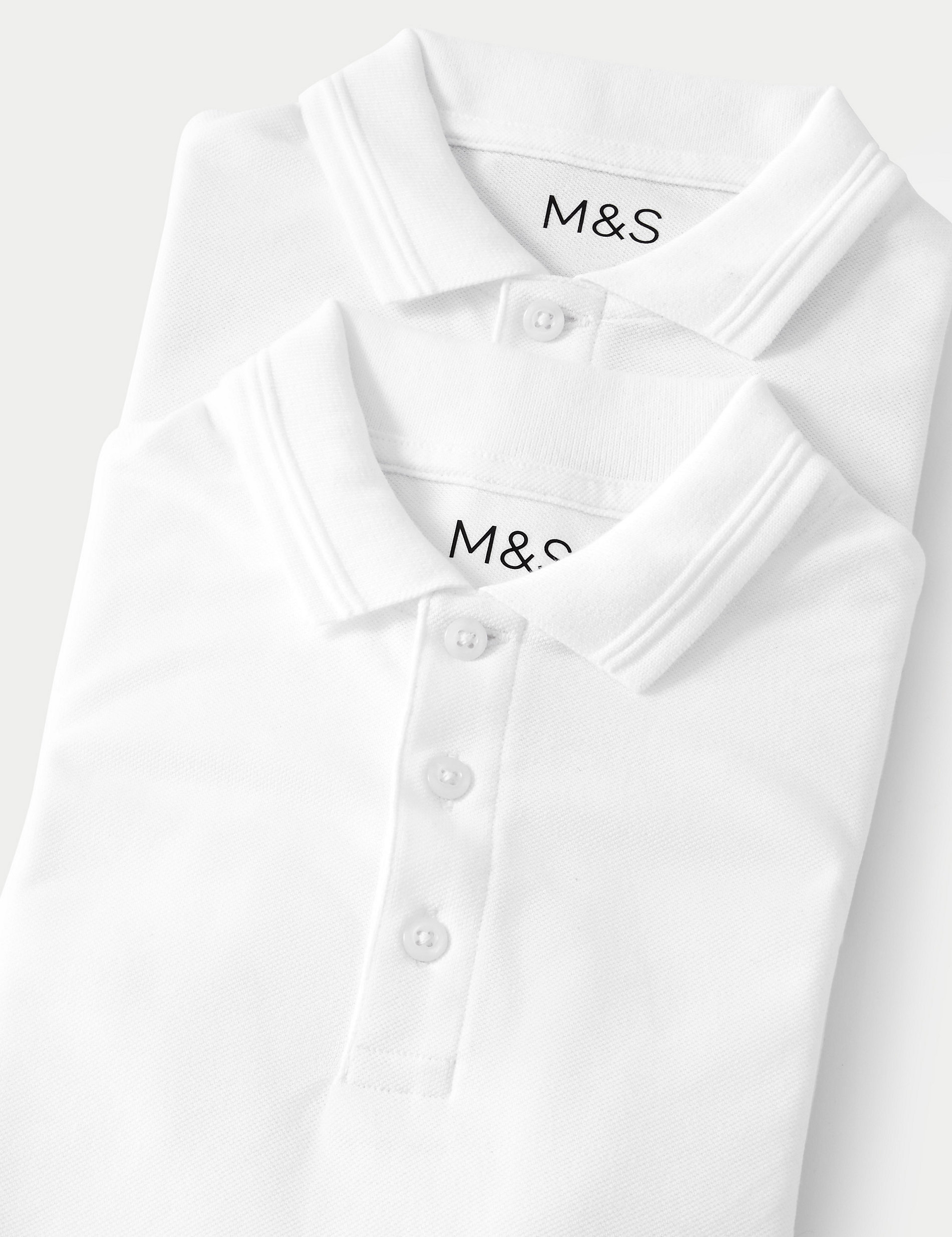 Einfaches Anziehen – 2er-Pack Unisex-Poloshirts für die Schule (3–18 Jahre)