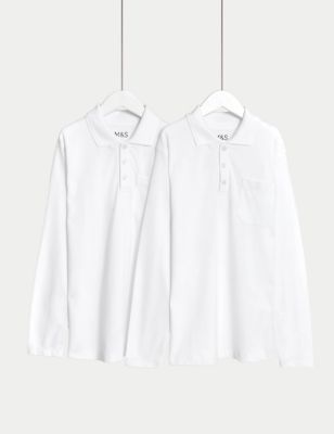 

Unisex,Boys,Girls M&S Collection Pure Cotton Adaptive StayNew™ Polo Shirts (3-18 Yrs) - White, White