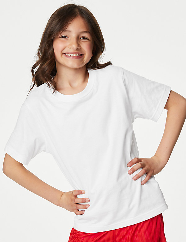 2pk Unisex Pure Cotton School T-Shirts (2-16 Yrs) - CY