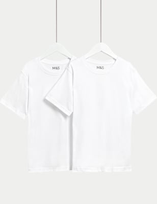 2pk Unisex Pure Cotton School T-Shirts (2-16 Yrs)