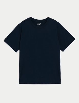 

Unisex,Boys,Girls M&S Collection Unisex Pure Cotton School T-Shirt (2-16 Yrs) - Dark Navy, Dark Navy