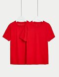 2er-Pack Unisex-T-Shirts aus reiner Baumwolle für die Schule (2–16 Jahre)