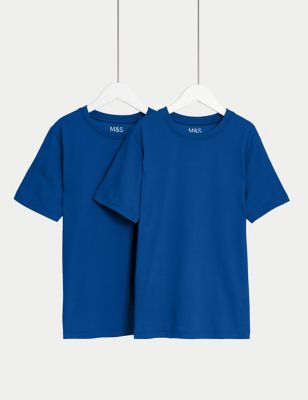 

Unisex,Boys,Girls M&S Collection 2pk Unisex Pure Cotton School T-Shirts (2-16 Yrs) - Royal Blue, Royal Blue