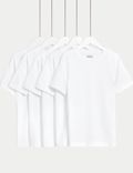 5er-Pack fleckenabweisende T-Shirts aus reiner Baumwolle (2–16 Jahre)