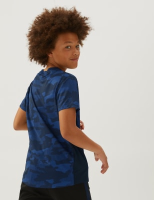 

GOODMOVE Camiseta deportiva con estampado de camuflaje (6-16 años) - Blue Mix, Blue Mix