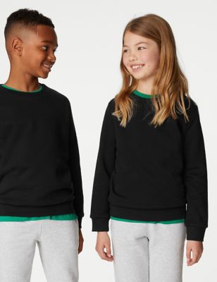 Unisex,Boys,Girls GOODMOVE Unisex Regular Fit School Sweatshirt (3-16 Yrs) - Black