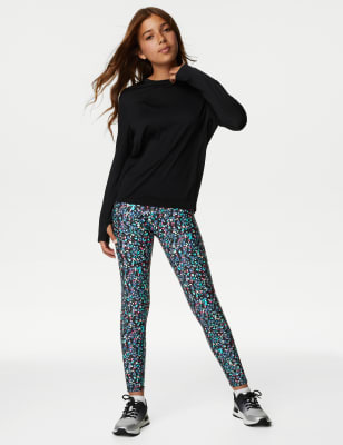 Floral Print Athletic Black Leggings for Women by Nike