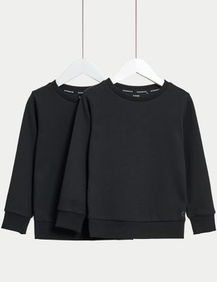 

Unisex,Boys,Girls Goodmove 2pk Unisex Cotton Rich School Sweatshirts (3-16 Yrs) - Black, Black