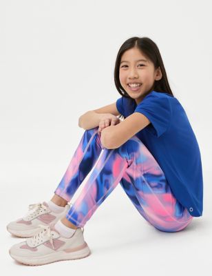 Goodmove Girl's Printed Sports Leggings (6-16 Yrs) - 13-14 - Multi, Multi