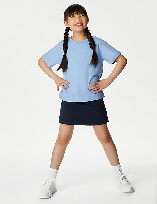 Marks And Spencer Girls M&S Collection Girls' Cotton with Stretch Sports School Skorts (2-16 Yrs) - Navy, Navy