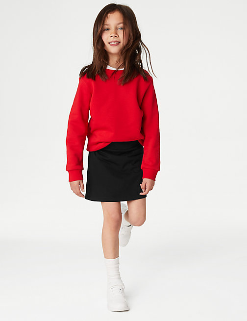 Marks And Spencer Girls M&S Collection Girls' Cotton with Stretch Sports School Skorts (2-16 Yrs) - Black, Black