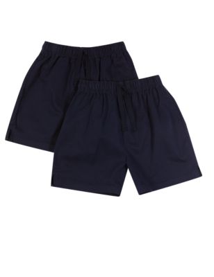 2 Pack Unisex Pure Cotton PE Shorts | M&S