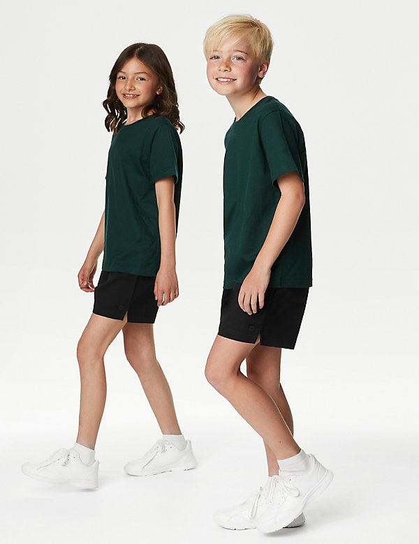 2pk Unisex Pure Cotton School Shorts (2-16 Yrs) - BR
