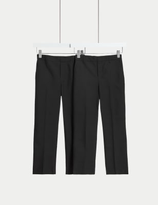 2pk Boys' Easy Dressing School Trousers (318 Yrs) M&S US
