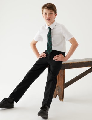 

Boys M&S Collection Boys' Cotton Skin Kind School Trousers (2-18 Yrs) - Black, Black