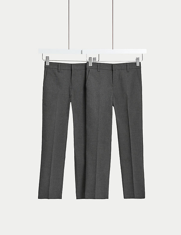 Pack de 2 pantalones escolares slim de largo adicional para chicos (2-18&nbsp;años) - ES