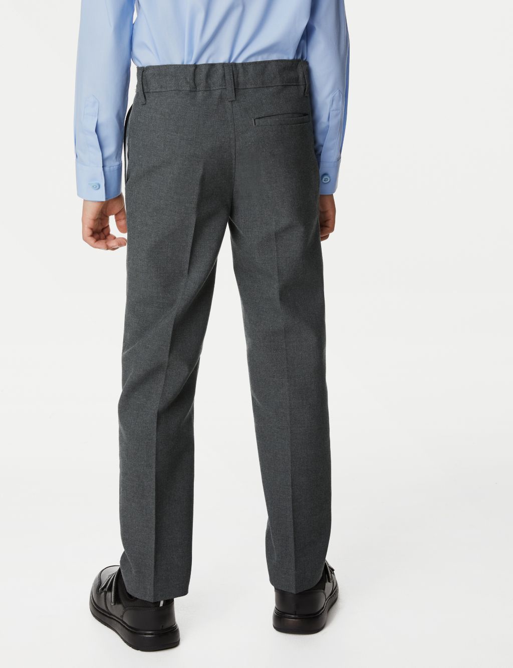 2pk Boys Slim Leg Longer Length School Trousers (2-18 Yrs) image 3