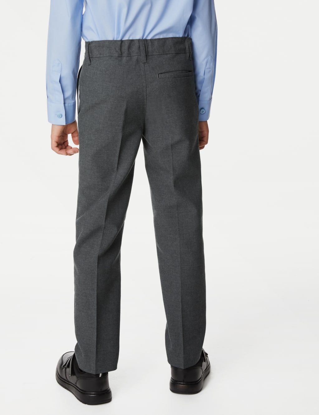 2pk Boys Slim Leg Longer Length School Trousers (2-18 Yrs) image 4